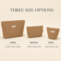 Tas Organizer Kosmetik INS untuk Wanita, Tas Makeup Fashion Poliester Kapasitas Besar, Tas Tangan Anyaman Berkelas Tinggi