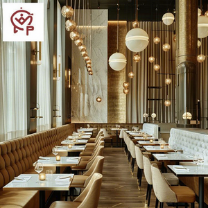 Hotel di lusso caffetteria <span class=keywords><strong>piazza</strong></span> di marmo velluto tavolo <span class=keywords><strong>e</strong></span> sedia in pelle commerciale caffè divano posti a sedere ristorante mobili stand - Product Image 5