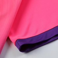 Setelan Seragam Sepak Bola Pria Neon Pink Ungu Custom Sablon Heat-Transfer Jersey Celana Pendek Grosir Cepat Kering 100% Poliester 220g