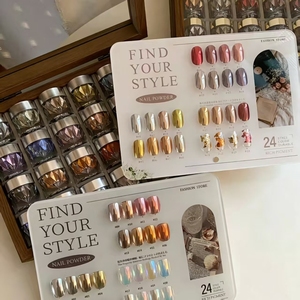 ชุดผงกระจกแต่งเล็บ KOUYA BEAUTY 24 สี ประกายวิบวับ เมทัลลิก โกลด์ ฟอยล์ พิกเมนต์ พร้อมแผนภูมิสี - อุปกรณ์ตกแต่งเล็บสุดหรู ขายส่ง - Product Image 5