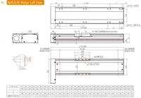 Module linéaire motorisé KHMOS HYS135 G2005 500mm à pliage gauche en aluminium 6061 CNC pour imprimante 3D et graveur, 80kg, direct