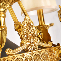 Lustre en tissu de laiton de villa de conception néo classique européenne