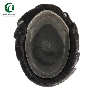 Tupé de encaje francés Octágono <span class=keywords><strong>para</strong></span> hombres pelucas transpirables tupé de cabello humano sistemas de cabello <span class=keywords><strong>Calvo</strong></span> duraderos - Product Image 1