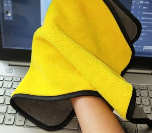 Serviette de lavage de voiture-Polaire corail bicolore pour le nettoyage et l'entretien de la voiture, chiffon de nettoyage épais pour voiture, vadrouille absorbant l'eau - Product Image 4