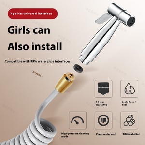 Hiện đại thép không gỉ Booster Flush Gun cho nhà vệ sinh và phòng tắm ngoài trời khách sạn vòi rửa phun với vòi hoa sen đầu phụ kiện - Product Image 4