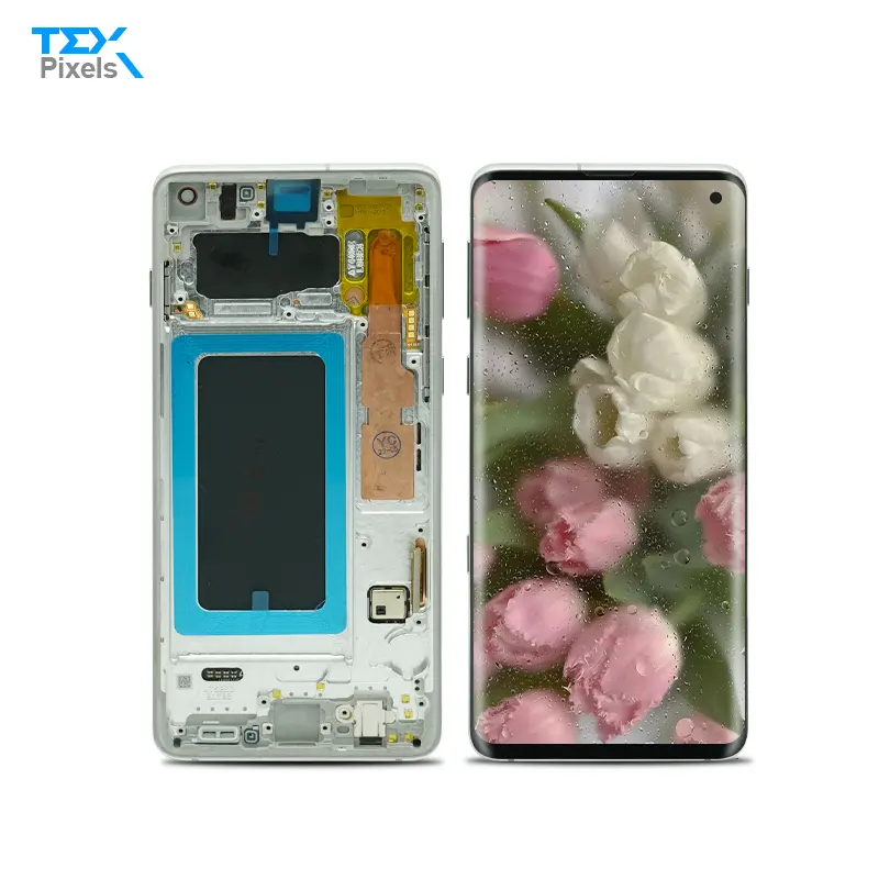 Original Digital Ecran Used Touch Screen Replacement With Frame For Samsung Galaxy 5G Mobile Phone Lcds S10 Plus Display