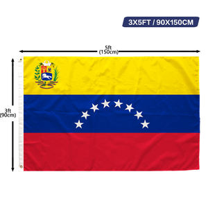 <span class=keywords><strong>Bandera</strong></span> de Venezuela 3x5 pies, Poliéster, Impresión a una Cara, Ojales de Latón, Doble Costura, Venta al por Mayor, 3x5 90x150cm - Product Image 1
