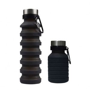 Bouteille d'eau de sport portable en silicone pliable avec paille, lavable au lave-vaisselle, réutilisable pour l'extérieur - Product Image 1