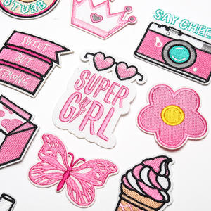 Большая коллекция вышитая Железная на розовой короне камера для губ молочный напиток цветок Фламинго патч для одежды шляпная сумка Украшение - Product Image 4