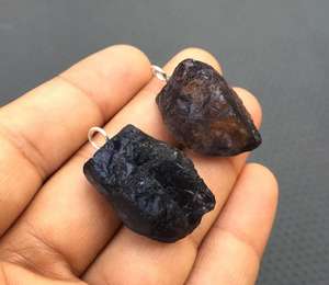 อัญมณีธรรมชาติสีฟ้า iolite จี้หยาบแบบไม่ผ่านการบำบัด92.5นำโชคเงินสเตอร์ลิง2ชิ้นเครื่องประดับผู้หญิงขายส่ง - Product Image 4