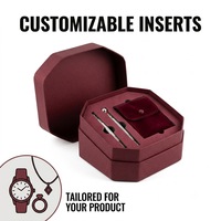 Boîte cadeau octogonale rigide haut de gamme et unique, emballage personnalisé pour bijoux, pour bagues