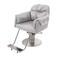 Vente directe usine : Fauteuil de barbier professionnel pivotant, confortable et réglable en hauteur, pour salon de beauté et barbier, idéal pour la permanente et la coloration.
