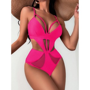 Maillot de bain une pièce sexy pour femme 2023 avec tissu patchwork en gaze - Product Image 1