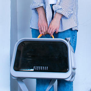 Portatile in plastica per gatti grande capacità di spazio capsula gabbia con chiusura a bottone zaino per piccoli animali domestici e cani <span class=keywords><strong>Pet</strong></span> trasportini - Product Image 2