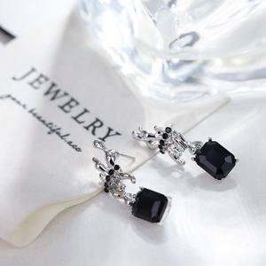 Customized Professional Design Personalized Fashion Drop Butterfly Earrings Geometric Diamond <b>Studded</b> <b>Silver</b> Plated Jewelry for - Product Image 4