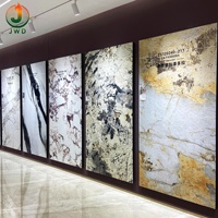 Panneaux muraux en PVC marbré avec revêtement UV, texture brillante, imperméables, faciles à installer, panneaux décoratifs pour projets de décoration
