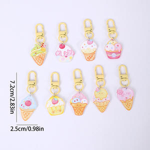 Porte-clés pendentif en forme <span class=keywords><strong>de</strong></span> <span class=keywords><strong>glace</strong></span> à dessert super mignon transfrontalier, <span class=keywords><strong>petit</strong></span> ornement, porte-clés, charme <span class=keywords><strong>de</strong></span> sac féminin - Product Image 2