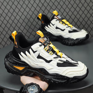 Men's Pure <b>Black</b> Casual <b>Sneakers</b> Light Weight Lace-up Spring New Mesh Sports Running Shoes Height Increase Comfortable Walking - Product Image 1