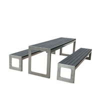 Mesa de centro comercial personalizada, 5 pies, 6 pies y 8 pies, mesa rústica de madera para picnic al aire libre, Banco de mesa de jardín para Parque Natural