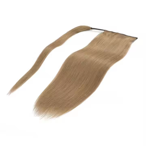 Queue de cheval à clipser en cheveux humains russes bruns dorés, lisses, réalistes et confortables, de 8 à 28 pouces – Meilleure vente - Product Image 3