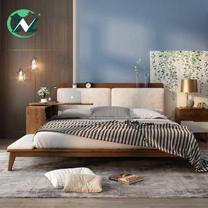 Nuovo Design confortevole in legno massello con armadio laterale letto letto letto letto letto grande con testa avvolgente letto matrimoniale - Product Image 3