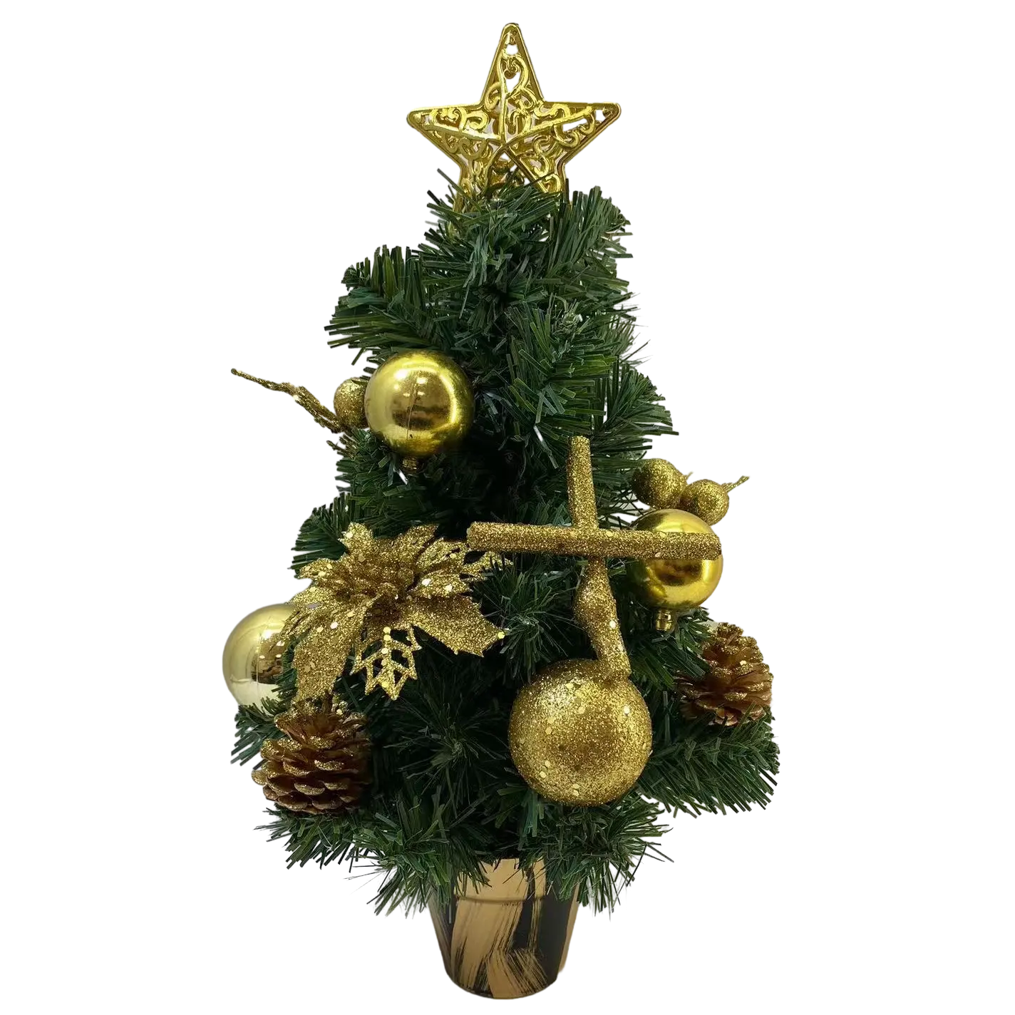 Senmasine Tabletop Xmas Tree Decoration Treetop Star Ornamentos Glitter Flores Pinecones 30cm 40cm Pequenas Árvores De Mesa De Natal