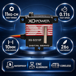 XQ-POWER XQ-S2210F Servo Digitale ad Alta Tensione 8.4V con Motore Coreless Sottile da 10mm e Ingranaggi in Acciaio Inossidabile 0.11s per Aeroplani <span class=keywords><strong>RC</strong></span> e Alianti - Product Image 1