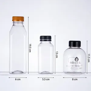 Bán Buôn 16 Oz Rỗng BPA Free Trái Cây Trà Sữa PET Nhựa Nước Giải Khát Juice Smoothie Chai Nước Với Cap