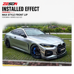 Divisor Delantero de Fibra de Carbono Real Estilo MAX de 3 Piezas ZESON para <span class=keywords><strong>BMW</strong></span> Serie 4 G22 G23 M440i 430i Coupé <span class=keywords><strong>2021</strong></span>+ - Product Image 2