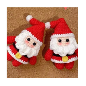 Kit de inicio de ganchillo de Navidad de Papá Noel con instrucciones Video <span class=keywords><strong>Amigurumi</strong></span> Kit de ganchillo de juguete <span class=keywords><strong>para</strong></span> <span class=keywords><strong>principiantes</strong></span> - Product Image 1