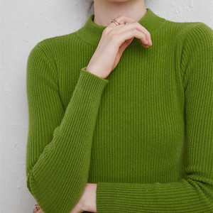 Wholesale High Quality <strong>Warm</strong> Crew Neck Rib Knitted Cashmere Pullover Cashmere Sweater <strong>Jumper</strong> for Women - Product Image 5