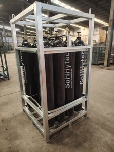 Étagère à palettes industrielle en acier de haute qualité personnalisable pour 12 ou 16 bouteilles d'oxygène - Product Image 2
