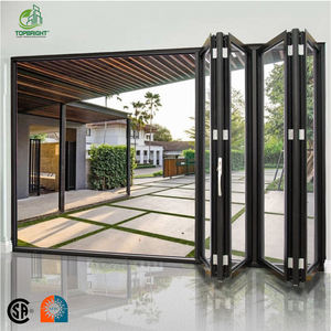 أبواب زجاجية منزلقة قابلة للطي من توببرايت، حديثة ومقاومة للأعاصير، للفناء الخارجي، بإطار من الألومنيوم، مقاومة للماء وعازلة للصوت - Product Image 4