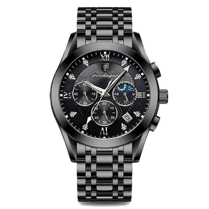 6 Black Case Black Dial Stainless Strap