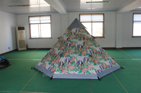 Tente de camping pyramide indienne imperméable avec logo personnalisé, pour 6-7 personnes, tente tipi pour adultes