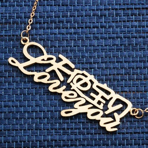 Personalized Custom Personalised 18k Gold Plated 925 Sterling <strong>Silver</strong> Any English Letter Name <strong>Initial</strong> Diamond Plate <strong>Necklace</strong> - Product Image 4