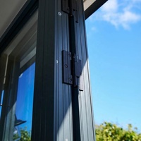Porte-fenêtre moderne en aluminium pour jardin de villa, design grille, double vitrage, pour patio et balcon, avec grilles