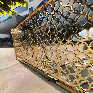 Divisor <span class=keywords><strong>de</strong></span> pantalla <span class=keywords><strong>de</strong></span> un solo panel <span class=keywords><strong>de</strong></span> aluminio cortado con láser, partición tallada en Metal, separación plateada, decoración <span class=keywords><strong>de</strong></span> ingeniería <span class=keywords><strong>de</strong></span> proyectos - Product Image 3