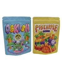 Vente en gros refermable comestible zip-lock Cali sac personnalisé bonbons biscuits gomme herbe fleur emballage odeur preuve comestible Mylar sac 3.5g