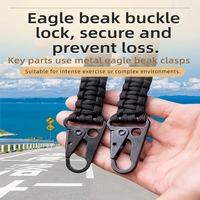 Porte-clés en paracorde tressé Cobra 7 brins 4 mm 550 lb avec mousqueton tactique – Équipement de survie pour la randonnée, le camping, les clés et les outils d'identification