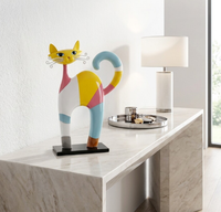 Ornement de chat style minimaliste, décoration d'intérieur sur le thème de la dopamine pour salon, bureau ou entrée, cadeau créatif, artisanat