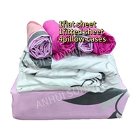 Draps de lit en microfibre de luxe 6 pièces ensemble de draps de lit ensemble de literie avec 4 taies d'oreiller à vendre