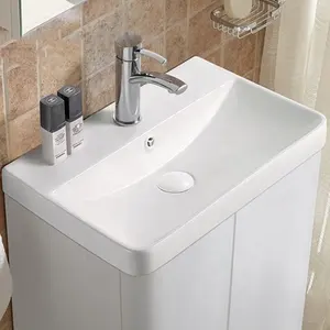 定制40/50/60/70/80厘米白色陶瓷水槽橱柜盆水槽梳妆台顶部洗手盆浴室水槽