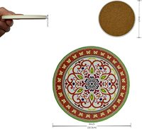 Sous-verres ronds de style bohème les plus vendus, ensemble de 8 sous-verres en céramique absorbants pour la décoration de table à la maison, pour cadeau de mariage