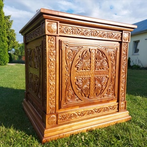 โต๊ะสำหรับศาสนาคริสเตียนแบบทำเองชิ้นส่วนแกะสลักทำจากไม้สำหรับประกอบโรงละครเฟอร์นิเจอร์โรงเรียน<span class=keywords><strong>ฐาน</strong></span>ด้านบน - Product Image 1