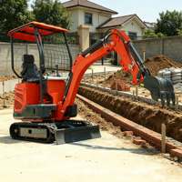 Mini-excavatrice de 1,2 tonne, Euro 5 CE EPA, chenilles en caoutchouc, micro-pelle multifonctionnelle pour la ferme, mini-excavatrice diesel, directement de l'usine