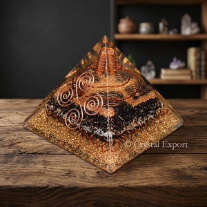 Productos Orgónicos, Pirámide Orgónica Cuadrada de Cristal con Diseño de Alambre de Cobre, Cuarzo de 50mm, Producto Energético Hecho a Mano en Gujarat - Product Image 2