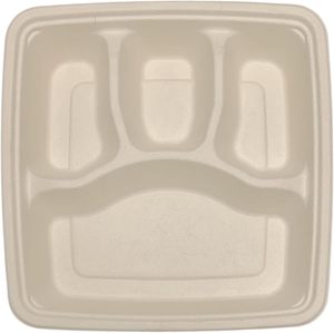 Contenants alimentaires jetables et compostables en bagasse de canne à sucre à 2/3/4/5/6/7 compartiments, boîtes à emporter, assiettes de traiteur, plateaux alimentaires - Product Image 4