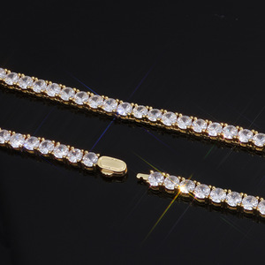 Bracelet tennis en moissanite glacée VVS, argent sterling 925 plaqué or 18 carats, ligne continue de moissanite, style hip-hop, bracelet de poignet glacé - Product Image 3