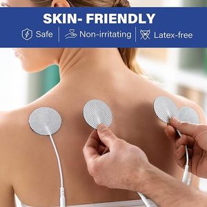 Elettrodi Rotondi per Unità TENS, Cuscinetti per Stimolatore Muscolare EMS con Connettori a Coda di Maiale da 2,0 mm - Product Image 6